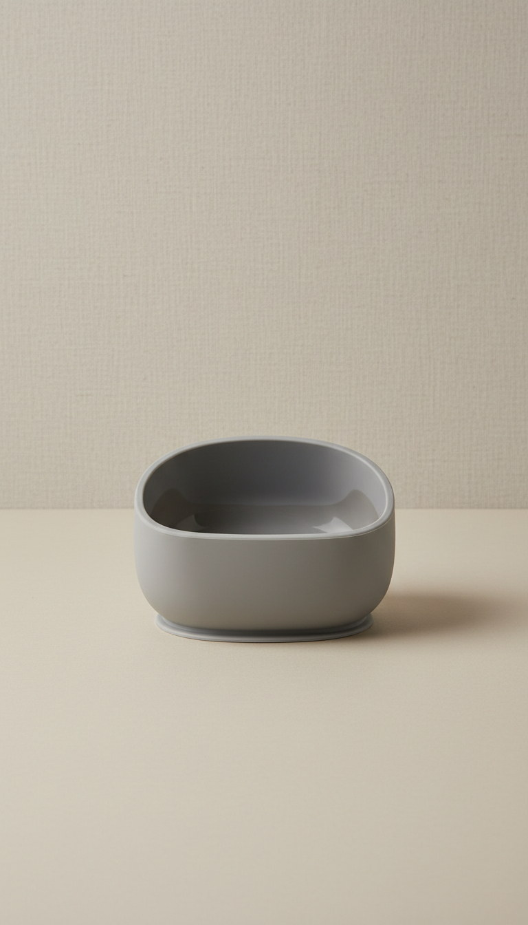 Ash Grey Silicone Feeding Bowl